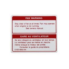 Jim Osborn Reproductions Fan Warning Decal Mustang 1981-1986
