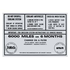 Decal Service Specification 1964 Mustang