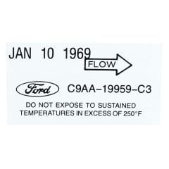 Decal Air Conditioner Dryer 1969 Mustang
