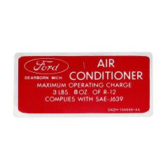 Jim Osborn Reproductions Air Conditioning Charge Decal Mustang 1974-1978