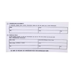 Personal Warranty Card Instructions 1967 Mustang