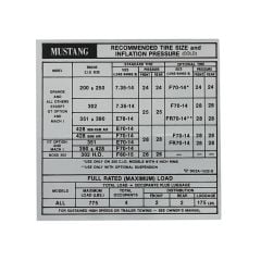 Late Door Tire Pressure 1969 Mustang