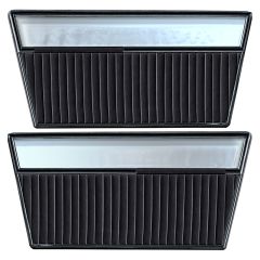 Door Panel Deluxe With Mylar Inserts Black Pair Bronco 1968-1977