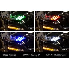 Diode Dynamics Daytime Running Light LED Board Kit EcoBoost/ Mustang GT 18-23 Multicolor