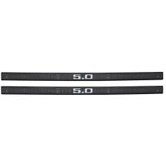 Door Sill Plate with 5.0 Emblem Black Pair Mustang 1979-1993