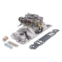 Edelbrock MANIFOLD/CARB KIT PERF AIR GAP SBC 1957-86 NATURAL FINISH