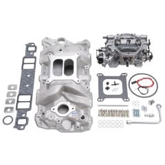Edelbrock MANIFOLD/CARB KIT PERF RPM SBC 1957-86 NATURAL FINISH