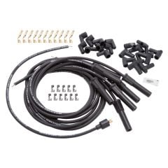 Edelbrock SPARK PLUG WIRE SET UNIVERSAL FLEX BOOTS 500 ohm RESISTANCE 8.65mm BLACK