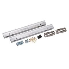 Edelbrock Pro-Flo -6 AN Clear Anodized Aluminum Fuel Rail Kit Small Block Chevy With E-Tec/Vortec EFI