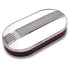 Edelbrock Pro-Flo Polished Large Oval Air Cleaner for Dual 4-Barrel Carburetor