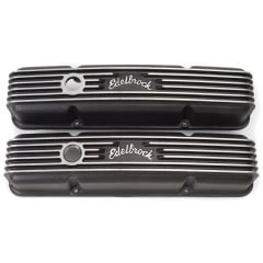 Edelbrock Classic Series Valve Cover Black W/ Oil Fill Hole Pair for Small Block V8 Chevy 1959-1986