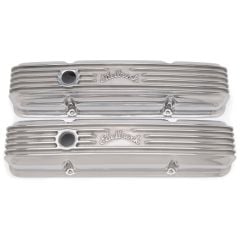 Edelbrock Valve Covers Classic Series Polished Finned Pair Chevrolet 262-400 V8 1959-1986