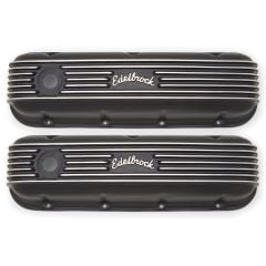 Edelbrock Classic Series Valve Cover Black Pair Big Block V8 Chevy1965+