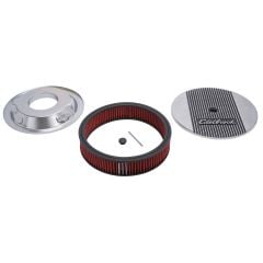 Edelbrock Air Cleaner Elite II Series Steel Polished Round 14" With 3" Pro-Flo Deep Flange Element