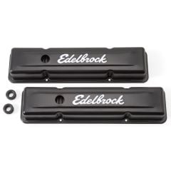 Edelbrock Valve Covers Signature Series Black Pair Small Block Chevrolet 262-400 1959-1986