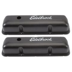 Edelbrock Valve Covers Signature Series Steel Textured Black Pair For Ford FE 332/ 352/ 360/ 390/ 406/ 410/ 427/ 428
