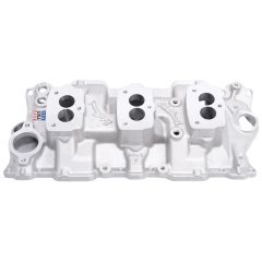 Edelbrock C-357-B Triple-Deuce Intake Manifold For Small Block Chevy With 3-Bolt Carb Pattern