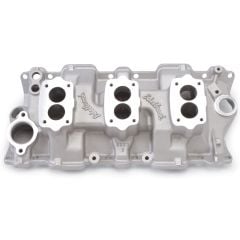 Edelbrock C-357-B Triple-Deuce Intake Manifold For Small Block Chevy With 4-Bolt Carb Pattern