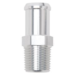 Edelbrock Heater Hose End Fitting Straight with 1/2" NPT and 3/4" Barb Clear Anodized