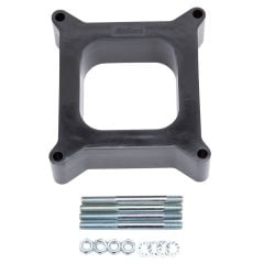 Edelbrock Carburetor Spacer Open-Center Square-Bore Phenolic Plastic Black 2" Thick