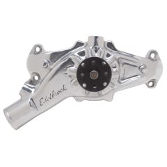 Edelbrock Victor Water Pump Reverse Rotation Short Polished Big Block V8 Chevy 1965-1987