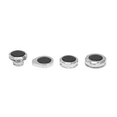Cap And Cover Kit Chrome Billet Aluminum With Carbon Fiber Inserts Mustang V6/GT 2015-2017