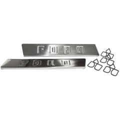 Side Of Hood Emblem 'Ford' Stainless Steel With Clips Pair F-100 1948-1950