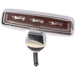 Hood Ornament Ford Tooling Chrome Wreath And Three Lions F-100 1976-1979 With Brown Background, 