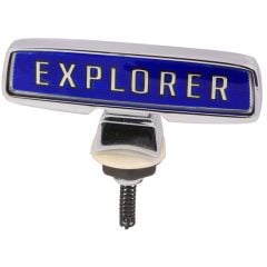 Hood Ornament Explorer Over Blue Background Ford Tooling F-100 1976-1977