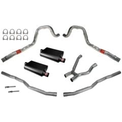 Dual Exhaust Kit 2-1/4" Aluminized For Use With Tri-Y Headers With Flowmasters Mustang 289/ 302 1965-1970