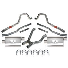 Dual Exhaust System 2-1/4" With MagnaFlow Mufflers Mustang 289/ 302 With Tri-Y Headers 1965-1970