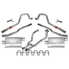 Dual Exhaust System 2-1/4" With MagnaFlow Mufflers Mustang 4V 351C 1970