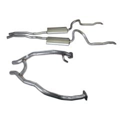 Dual Exhaust Kit Aluminized 2-1/4" Mustang With Heat Riser Boss 429 1970