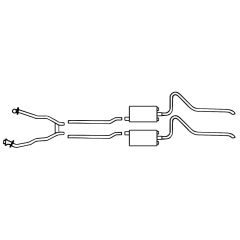 Dual Exhaust Kit Aluminized 2-1/4" Mustang Boss 302 1970