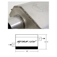Hooker Muffler Maximum Flow 3" Offset In/Offset Out