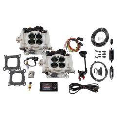 FiTech Go EFI 2X4 Master Kit 625HP With Bright Tumble Finish And Inline Fuel Pump Kit