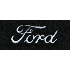 ACC Carpet Floor Mats Black Cut Pile With Silver Ford Script Logo Pair F-100 1974