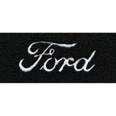 ACC Carpet Floor Mats Black Cut Pile With Silver Ford Script Logo Pair F-100 1975-1979
