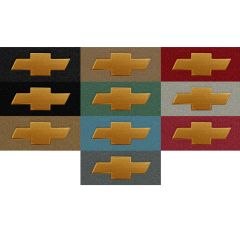 ACC Carpets Floor Mat Cutpile With Metallic Gold Bowtie Logo Pair Chevrolet C10 1975-1987