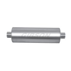 Gibson SFT Superflow Muffler 8" X 24" Round Stainless Steel 3" Center Inlet/ Outlet Universal