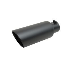 Gibson Exhaust Tip Elite Series 5" Angle-Cut Round Double-Wall Stainless Steel Ceramic Matte Black