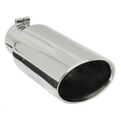 Gibson Exhaust Tip 3-1/2” Double-Walled Oval-Angled Stainless Steel 2-3/8” Inlet