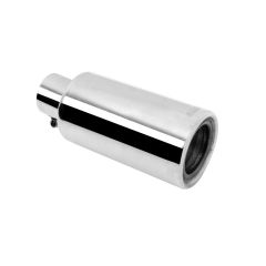 Gibson Exhaust Tip Muffler Quiet Tip Angle-Cut Round Rolled-Edge Stainless Steel