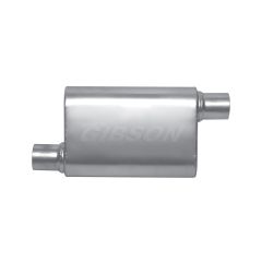 Gibson CFT Superflow Muffler 4" X 9" X 13" Oval Stainless Steel 2-1/2" Offset Inlet/ Outlet Universal