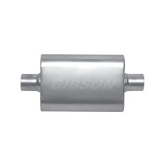 Gibson CFT Superflow Muffler 4" X 9" X 18" Oval Stainless Steel 2-1/2" Center Inlet/Outlet Universal