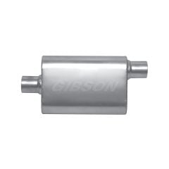 Gibson CFT Superflow Muffler 4" X 9" X 18" Oval Stainless Steel 2-1/4" Center Inlet/ Offset Outlet Universal