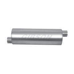 Gibson SFT Superflow Muffler 6" X 19" Round Stainless Steel 2-1/2" Offset Inlet/ Outlet Universal