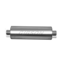 Gibson SFT Superflow Muffler 8" X 24" Round Stainless Steel 3-1/2" Center Inlet/ 3-1/2" Center Outlet Universal