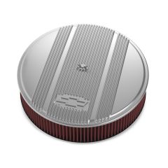 Holley Vintage Series Air Cleaner Bowtie 14” X 3” Finned Premium Polished