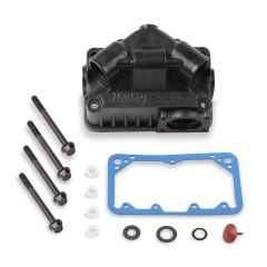 Holley HARD CORE GRAY ALUMINUM CENTER HUNG "V" BOWL KIT - SECONDARY WITH PUMP PROVISIONS